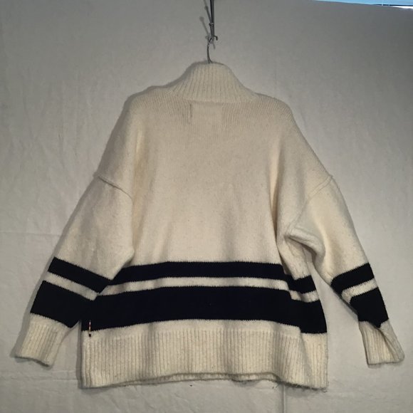 Women's Oversized Funnelneck Stripe Sweater Size M - Picture 5 of 11